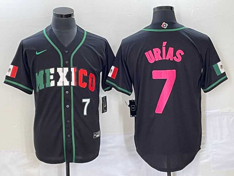 Mens Mexico Baseball #7 Julio Urias Number 2023 Black World Baseball Classic Stitched Jersey1->2023 world baseball classic->MLB Jersey